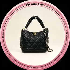 Pre-owned CHANEL Black Lambskin Quilted Bucket Bag | Gold Tone CC Turn Lock, Padded Top Handle & Leather Threaded Chain Strap | Everyday Luxury Shoulder/Crossbody Bag C19491733848