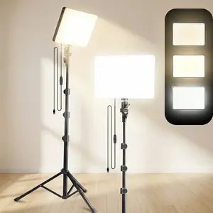 10" LED Square Light Panel with 57" Adjustable Tripod, Dimmable Brightness Control 3 Color Temperature (2200K-4500K) for Video Recording, USB-Powered, Ideal for YouTube TikTok Instagram Content Creation (1PCS)#valentine's day gifts#new years