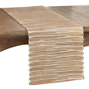 Saro Lifestyle Dinner Table Runner With Water Hyacinth Design, Natural, 14" x 120"