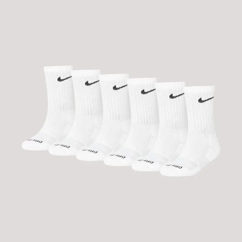 Kids Nike Dri-FIT Crew Socks 6-Pack Pre-School