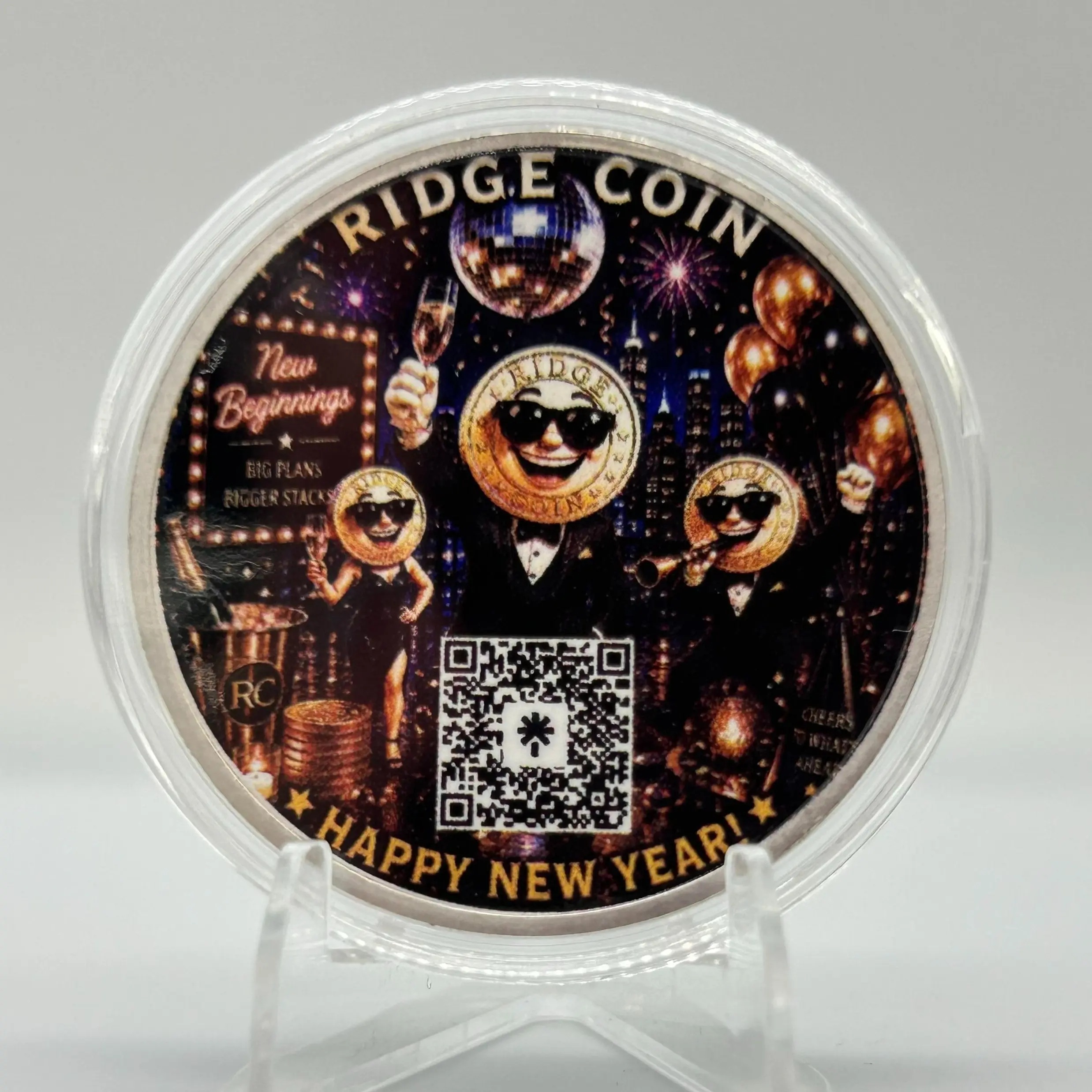 Happy New Year, Limited edition Custom Ridge Coin 1 Oz Silver Bullion Round