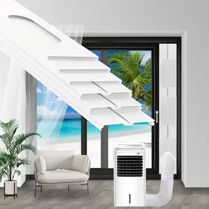 Portable Sliding Door Air Conditioner Kit, Adjustable AC Sliding Door Vent Kit 16.9-90 Inches, with 2pack Seal, Fits 5.1''/13cm Exhaust Hose