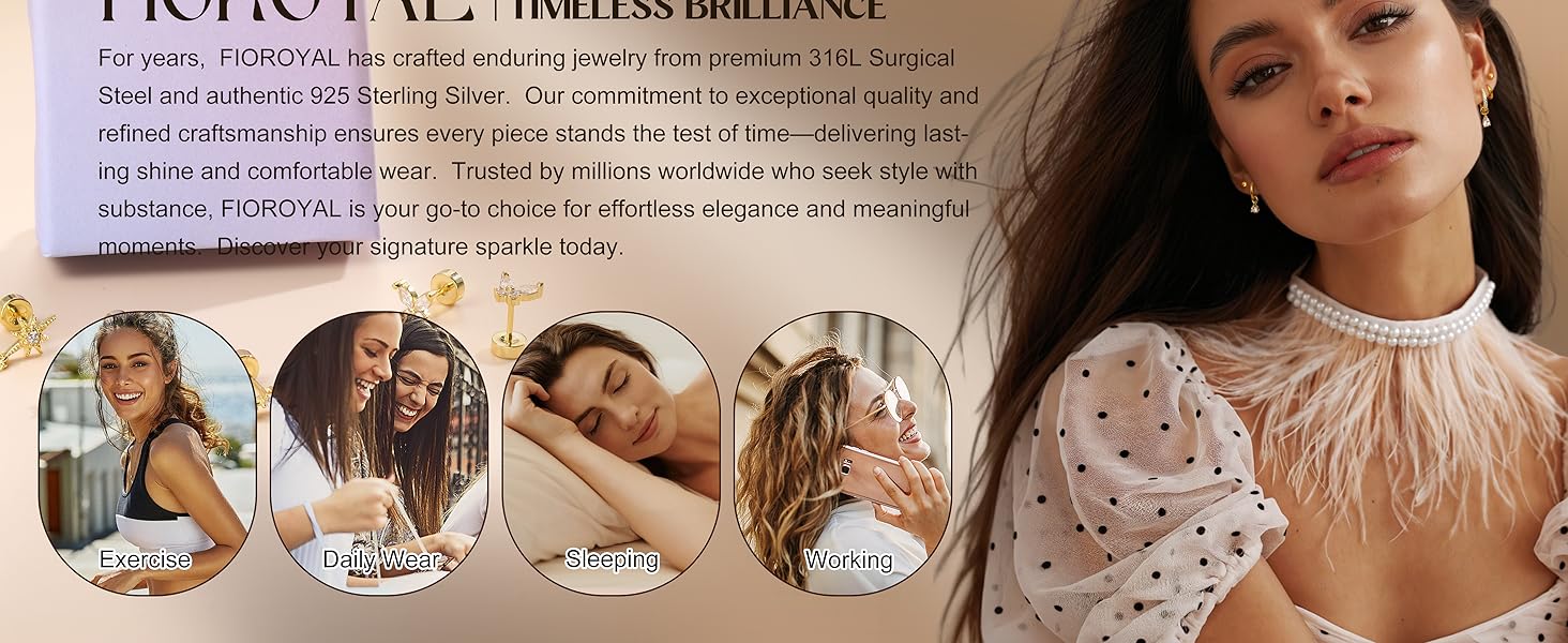 LOLIAS Flat Back Earrings for Women-Hypoallergenic 316L Surgical Steel Earrings Stacks Set-14K Gold Plated Small Stud & Hoop Earrings Cartilage Tragus Helix Piercing Jewellery