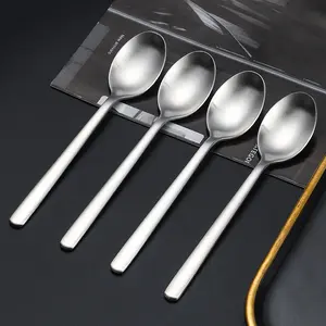 8-Piece Set Stainless Steel Dessert Spoon Hotel Cutlery Coffee Spoons Western & Eastern Style Home Serving Utensils