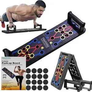 Push Up Board, Portable 25-In-1 Push up Board for Men, | Pilates Bar & Fitness Accessories with Resistance Bands & Ab Roller Wheel, Professional Strength Training Equipment For Man and Women