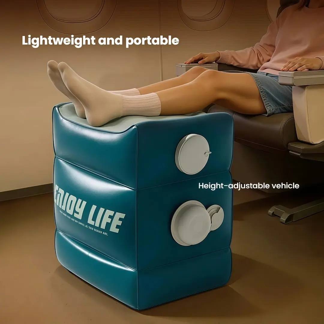 Inflatable Footrest, Portable PVC Adjustable Height Pillow for Chair, Camping and Home Theater, Lightweight Trave Portable Foot Stool PVC Adjustable Height Travel Pillow Lightweight Rest