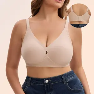 CasFrist Jelly Bras Women's Comfortable Wireless Bra Full Coverage Soft Support No Underwire Daily Bra with Adjustable Straps & Seamless Fit - Womenswear