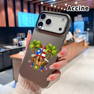 PuertoRico Melody Pattern Phone Case for iPhone 17 16 15 14 Pro Max 13 12 11 XR XS Plus Air E Shockproof Anti-Scratch Durable PC Back Protective Cover Cellphone Protective