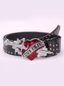 Women’s Punk Style Belt | Trendy Belt Edgy Statement Buckle Waistband for Street & Party Outfits Statement Belts
