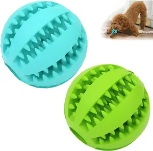 Sunglow 2 Pack Dog Toy Ball, Nontoxic Bite Resistant Teething Toys Balls for Small/Medium/Large Dog and Puppy Cat, Dog Pet Food Treat Feeder Chew Tooth Cleaning Ball Exercise Game IQ Training