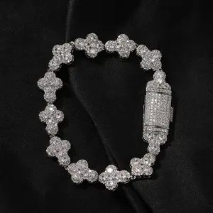 Necklace Tennis Chain Micro Pave Moissanite Star Cross Choker Bracelet Set Hip Hop Jewelry Party Gift For Men Women Fashion Luxury Jewelry