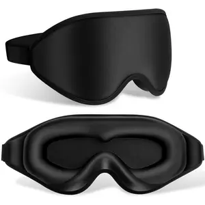 LMMAKE 2Pcs Professional 3D Sleep Mask for Adults - Deep Contoured, Light-Eliminating, Soft Fabric, Side Sleeper-Friendly, Eye Pressure Prevention - Ideal for Night Shifts, Long Flights