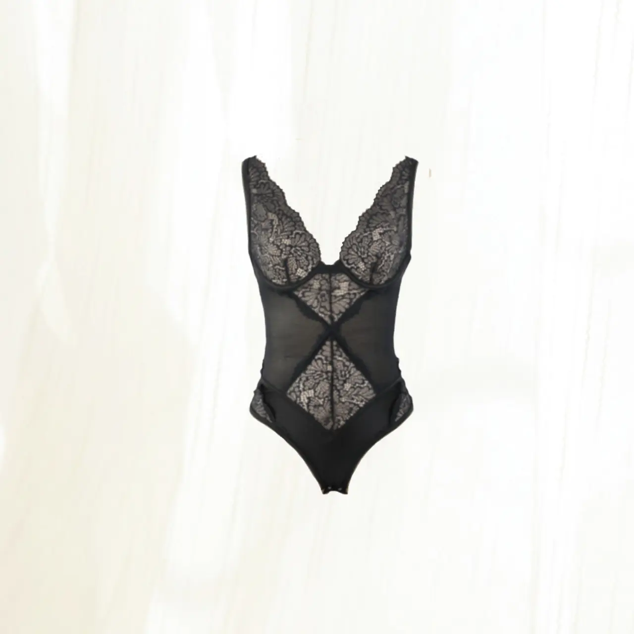 Popilush Shapewear Bodysuit V Neck Tummy Control Backless Lace Tank Tops Sleeveless Thong Bodysuit