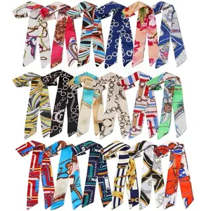 18pcs Women Handbag Headband Scarf Hair Purse Scarf Handle Ribbon Satin Head Neckerchief Headband Charm for Gifts