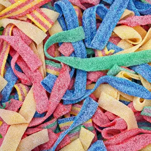 Ultimate Sour Belt Variety Mix Super Sour Gummy Candy Belts Flavor Pack Mango Cherry Strawberry Fruity Sour Snack