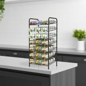 7-Tier Can Rack Organizer – Holds 84 Cans | Space-Saving Metal Pantry Shelf for Kitchen Cabinets
