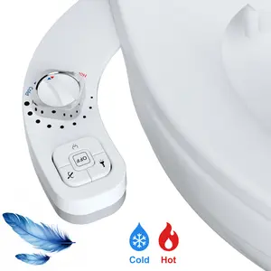 Non-Electric Bidet Toilet Seat Attachment - Dual Self-Cleaning Nozzles, Cold/Hot Water Bidet Sprayer, Rear & Female Washing, Gentle Massage, Standard Fit, Easy Installation
