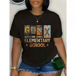 100% Cotton Generation X Adulting Since Elementary Schools Gen X Vintage T-Shirt