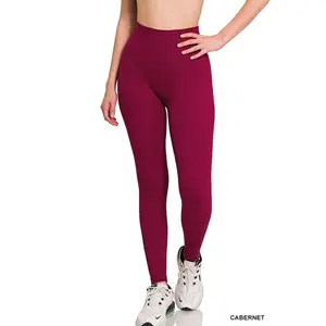 ZENANA Ribbed Seamless High Waisted Full Length Leggings