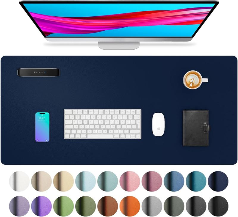 Leather Desk Pad Protector, Mouse Pad, Office Desk Mat, Non-Slip PU Leather Desk Blotter, Laptop Desk Pad, Waterproof Desk Writing Pad for Office and Home