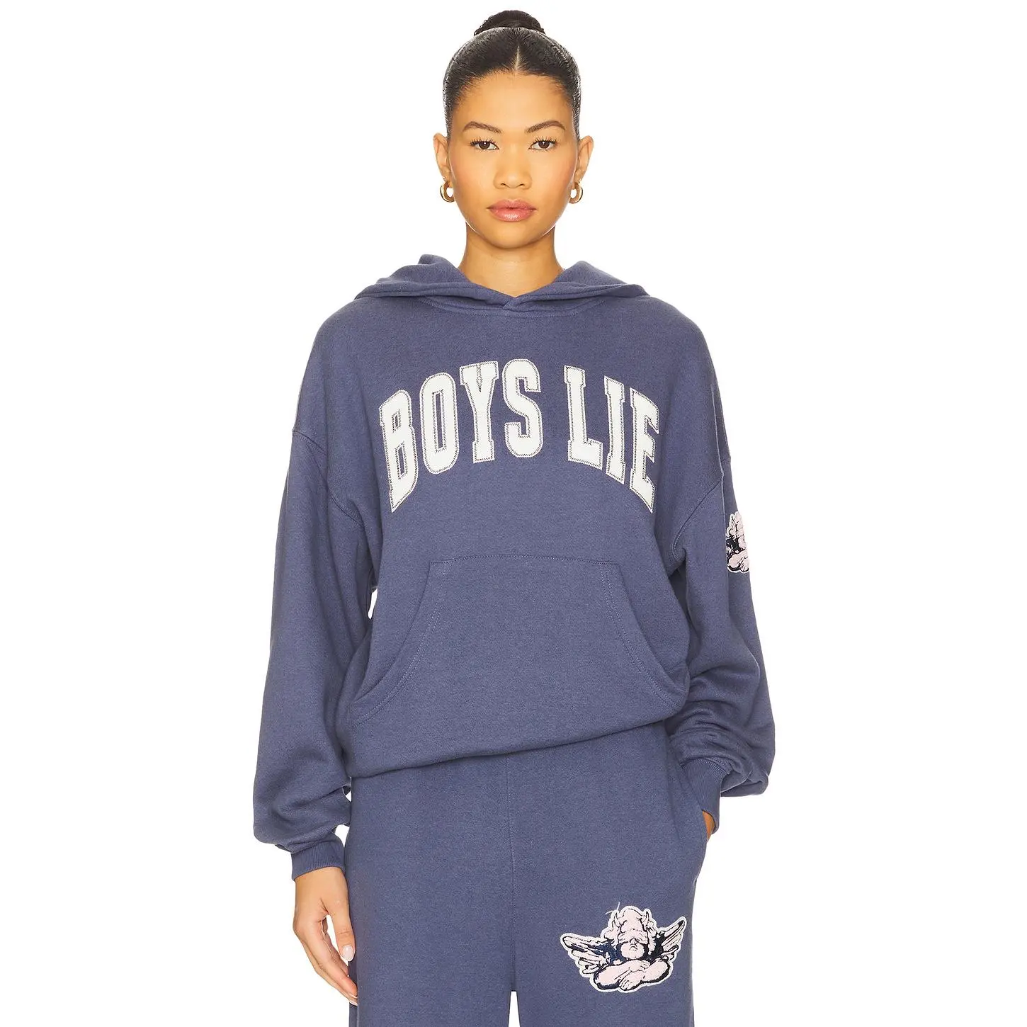 Boys Lie in Too Deep Racer Hoodie in Blue