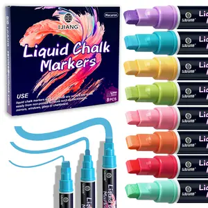 Window Chalk Markers for Glass Washable, Jumbo Liquid Chalk Marker, with 6mm and 10mm 3 in 1 Nib Thick Wide Tips, Neon/Macar/Metallic Colors for Big Blackboards Markers, Car Paint Pen,  Auto, Bistro,  Mirror Poster, Chalkboard