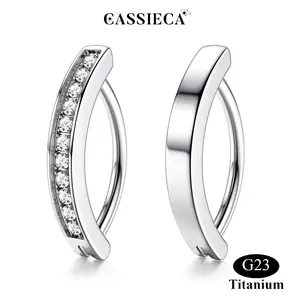 CASSIECA Titanium Belly Button Rings 14G G23 Solid Titanium Belly Button Piercing Clear CZ Clicker Belly Rings for Women  CZ Opal Belly Rings Simple Reverse Navel Rings Belly Piercing Body Jewelry, Clickers, Unisex Summervibes