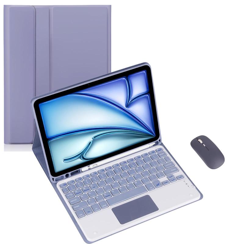 Keyboard Case with Mouse For iPad (A16) 11th Gen&10th Gen, Magnetic Case with Keyboard, Touchscreen and Mouse, Thin & Light Cover with Pencil Holder, Foldable Protective Cover, Auto Wake/Sleep, USB-C Charging,  Anti-Drop Design, Tablet