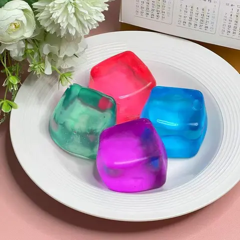 Small Slow-Rebound Squishy Cube Stress Relief Toy - No Battery Needed Fidgets for Anxiety, Unisex Office Desk Accessory, Holiday Parties Gift Option