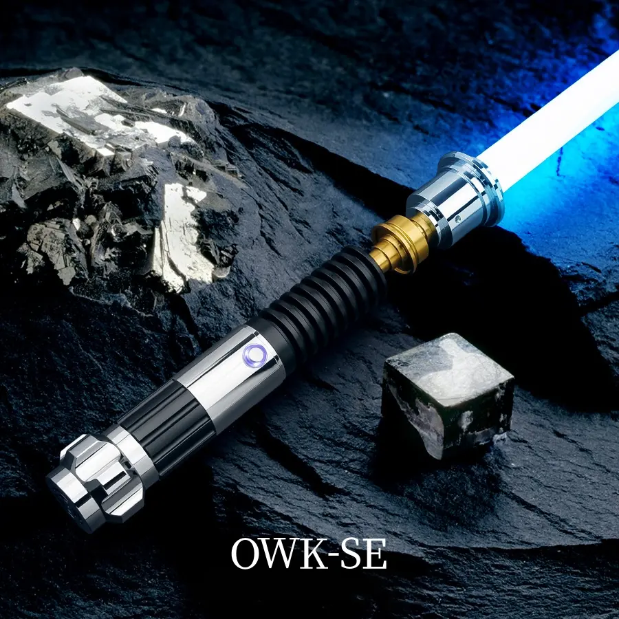 OWK-SE Dueling Neopixel Lightsaber - Collectible Fantasy Replica Sword for Lightsaber Duels, 12 RGB Colors, 16 Sound Fonts, Motion Control, Metal Handle, Replaceable Blade, Cinematic Force FX, Batteries Included (For Adults)