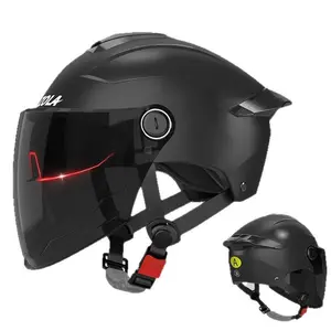Double Lens Unisex Electric Motorcycle Half Helmet Summer UV Protection Safe Riding Headgear for Scooter Use