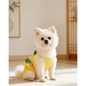 Pineapple Funny Dog Swimwear Bikini, Summer Dog Clothes Beach Swimsuit for Small Dogs Cats, Puppy Bathing Suit with Adjustable Straps, Cooling Dog Shirts Vest, Lightweight Quick-Dry Pet Apparel for Swimming Bathing Beach Vacation,Fruit Print,Easy Rinse