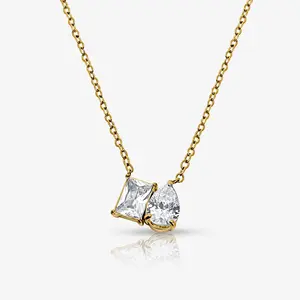 EVRY JEWELS Gold or Silver Plated Women's Hypoallergenic Eternal Match Necklace
