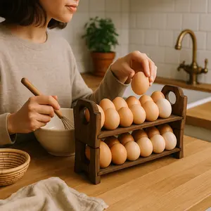 Egg Bed Tray - Stackable Shelf Display Holder for Kitchen - Farm Fresh Storage - Decor Stand