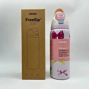 Owala Girlhood 32 oz. Authentic FreeSip Drinkware Flask with Bows, Sold at Urban Outfitters