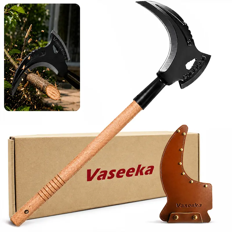 【toolupgrade】Vaseeka New Collection Manganese Steel Double-Edged Heavy Duty Garden Pruning Tools - 24.8" Reach Cuts, Rust-Resist Steel, Comfortable Grip, Protective Sheath, Clean Cuts, Durable Stitching, Ideal for Farm Upkeep & Garden Tasks