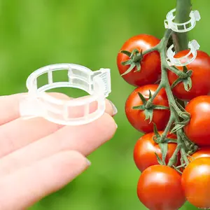 Support Clips -100PK, White Tomato Clips for String Trellis, Grape Vine Clips for Garden Netting Climbing , Secured Plastic  Clips