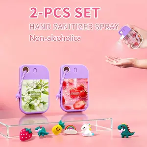 TVLV Gift 2Box Set Power Mist Hydrating Spray Moisturizing Hand Sanitizer Cute Portable Travel Size DIY Gift For Children Aroma Hygiene Products Fragrance Spray Set Does Not Contain Alcohol With Hook Halloween Gift Christmas