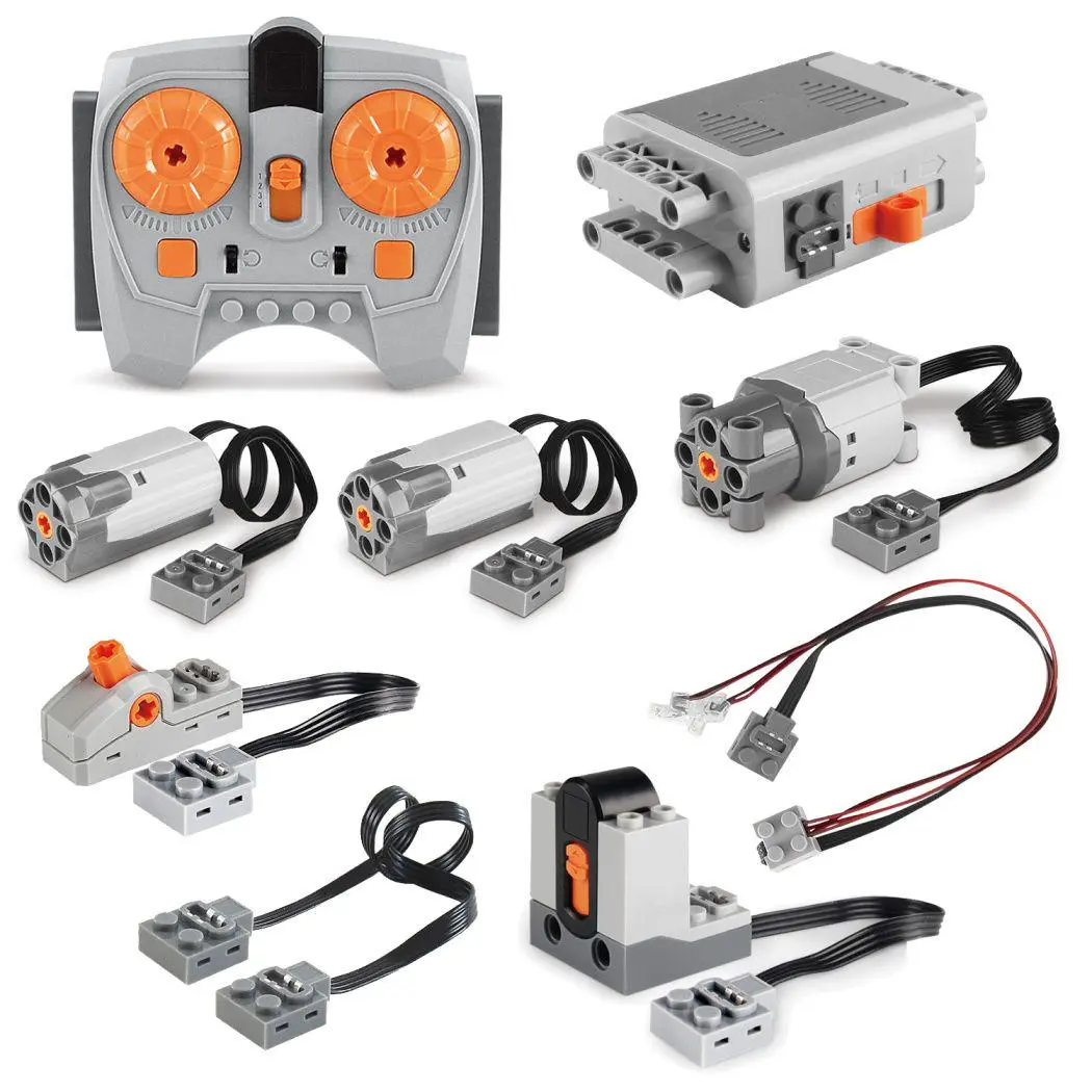 9 in 1 Motor Power Function Set,Equipped with Powerful High-Torque High-Speed Motor,Advanced Control Functions,Compatible with Major Brands,Suitable for Building Block Modification