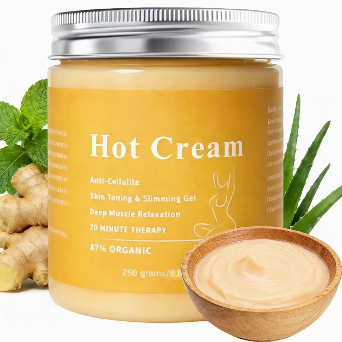 UNOISETION Hot Massage Cream - Natural Cellulite Cream Sweat Enhancer Deep Muscle Relaxation Body Cream for Sore Muscles, Belly, Thighs, Abdomen, Arms, Workout, 8.8 Ounce