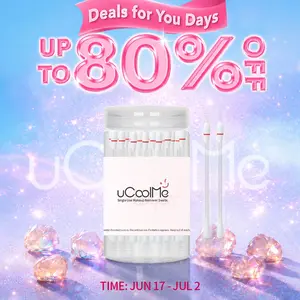 uCoolMe Disposable Makeup Remover Cotton Swabs with Cleansing Liquid, 3-Sec Quick Fix & Touch-Up Sticks for Eye, Liner & Lip, Individually Vacuum Packed Portable Makeup Eraser Buds, Gentle & Hydrating, 50PCS #DealsForYouDays