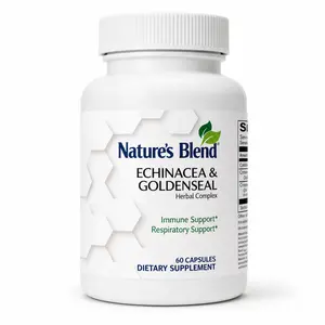 Nature's Blend Echinacea & Goldenseal Root Capsules, 4:1 Herbal Extract Complex, Daily Immune & Respiratory Wellness Support, 60 Capsules, 60-Day Supply, Gluten-Free, Made in USA