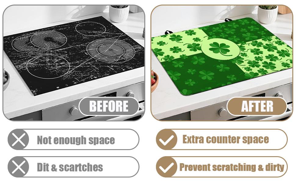 JOYFINITY Watercolor Rooster Stove Top Covers for Electric Stove, Floral Electric Gas Stove Pad Heat Resistant Range Cooktop Protector for Home Decor Kitchen