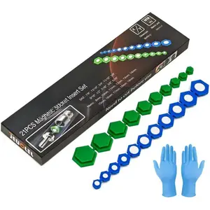 21 count  Socket Insert Adapter Set with Hexagon Profile, 10 SAE Sizes (5/16-7/8 inch) and 11 Metric Sizes (8-19mm), for Efficient and Easy Work
