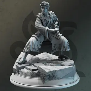 Water Elf Samurai - Ayrin Enviern 3D Printed Resin Miniature, Character Figure Collectible, DM Stash Home Decor Statue, 3D-Printed Resin Miniatures, Character Figure Miniatures