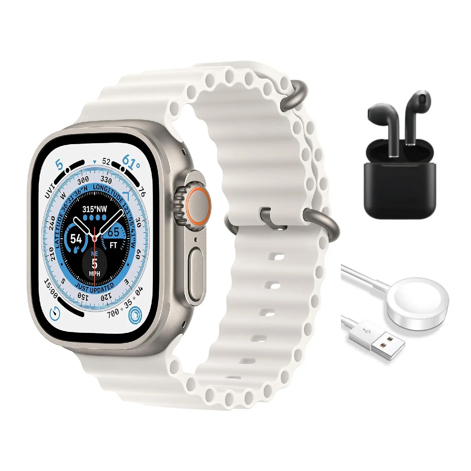 Refurbished Apple Watch Ultra 1 (2022) Titanium (GPS + Cellular) Excellent Condition with Wireless Earbuds & 1 Year Warranty