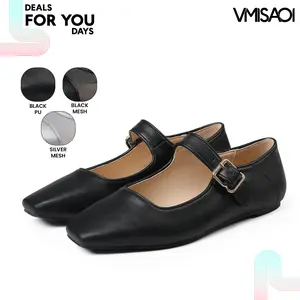 Ballet Flats For Women Square Toe Flat Heel Buckle Strap Ballerina Shoes Cute Fashion Elegant Party Cosplay Dress Mary Jane Ballet Shoes Deals For You Days