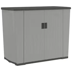 Suncast Backyard Oasis 130 Gallon Outdoor Storage Shed Basic Unit, Dove Gray
