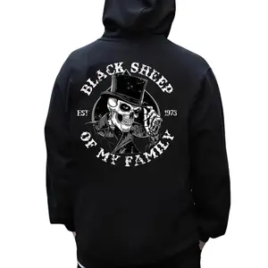 BLACK SHEEP OF MY FAMILY Skeleton Print Men's Hoodie, Sweatshirt