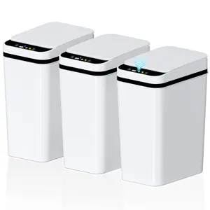 1 Pack Touchless Automatic Garbage Can with Lid,2.2 Gallon Motion Sensor Trash Can, Slim Waterproof Plastic Smart Trash Bin, Small Waste Container for Bathroom, Bedroom, Office, Living Room, Kitchen & Home Use